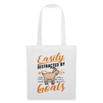 Facilement distrait par les chèvres Ziegenwirt Goat - Sac en tissu - blanc - Devant