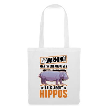 Warning Hippo Hippo Hippo Hippo - Tote Bag - white - Front