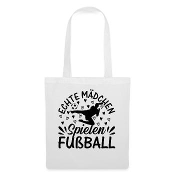 Fußball Spieler Mädchen - Echte Mädchen Spielen F - Stoffbeutel - Weiß - Vorne