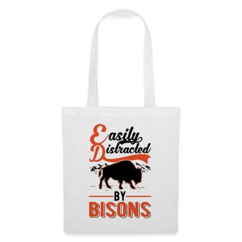 Facilement distrait par les bisons Buffle d’eau Buffle - Sac en tissu - blanc - Devant