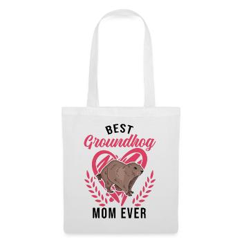 Murmeltier Mama Groundhog Mom Woodchuck - Stoffbeutel - Weiß - Vorne