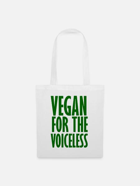 Vegan For The Voiceless - Veganer Spruch - Stoffbeutel - Weiß