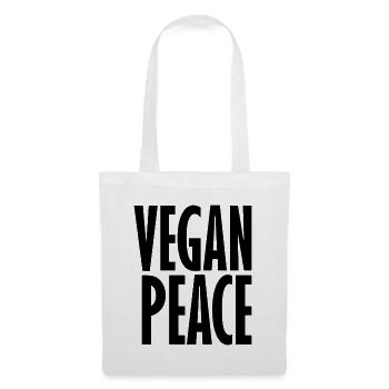 Vegan Peace - Veganer Spruch - Stoffbeutel - Weiß - Vorne