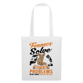 Fennek Geschenk Wüstenfuchs Fennec - Stoffbeutel - Weiß - Vorne