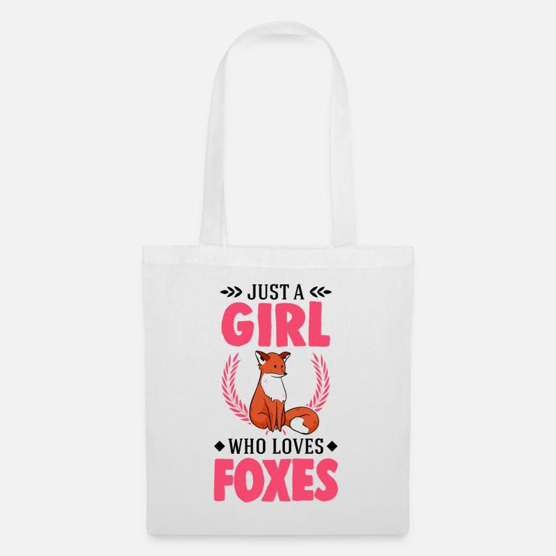 Fuchs Mädchen Geschenk - Stoffbeutel - Weiß