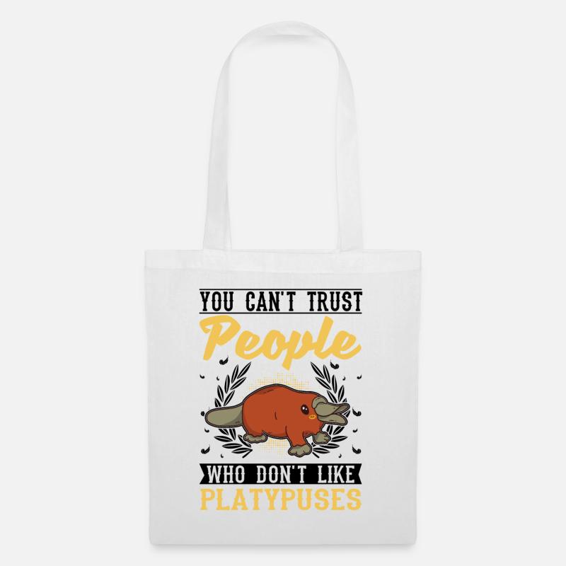 Schnabeltier Geschenk Platypus - Stoffbeutel - Weiß