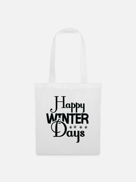 Happy Winter Days - Winterzeit - Stoffbeutel - Weiß