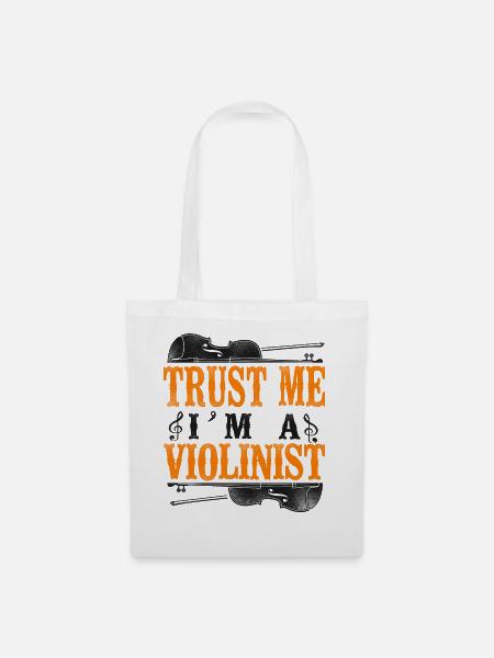 Violin Violinist Vintage Trust Me - Stoffbeutel - Weiß