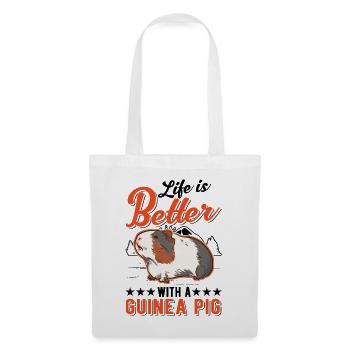 La vie est meilleure avec un cochon d’Inde - Sac en tissu - blanc - Devant