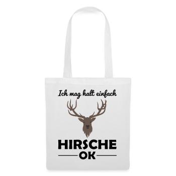 Hirsch Waldtiere Tierliebhaber Spruch Geschenk - Stoffbeutel - Weiß - Vorne
