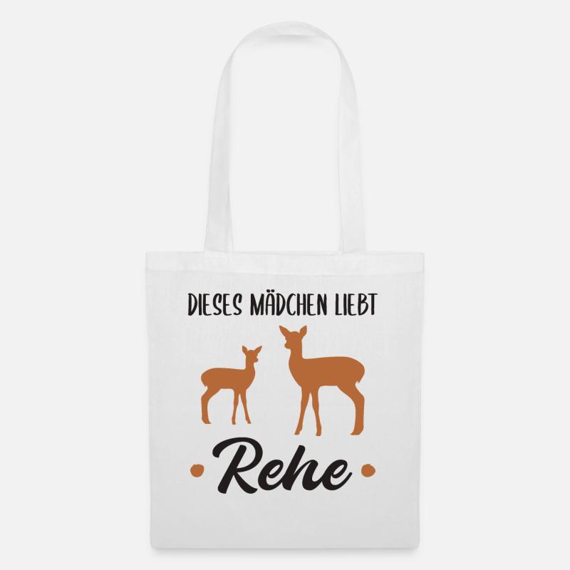 Reh Rehkitz Waldtiere Mädchen Geschenk - Stoffbeutel - Weiß