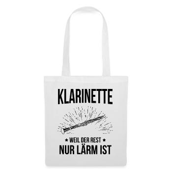 Klarinette Klarinettenspieler Klarinettist - Stoffbeutel - Weiß - Vorne