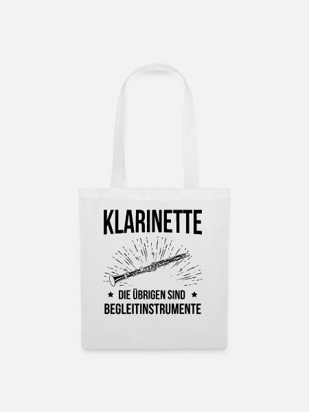 Klarinette Klarinettenspieler Klarinettist - Stoffbeutel - Weiß