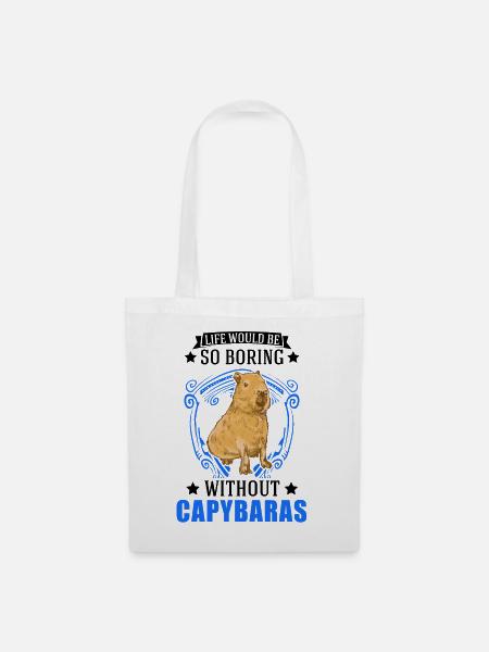 Capybara Geschenk Capibara Wasserschwein - Stoffbeutel - Weiß