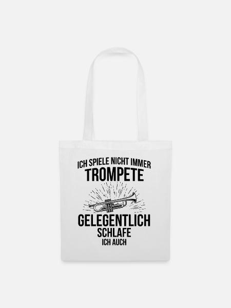 Trompete Trompetenspieler Trompeter - Stoffbeutel - Weiß