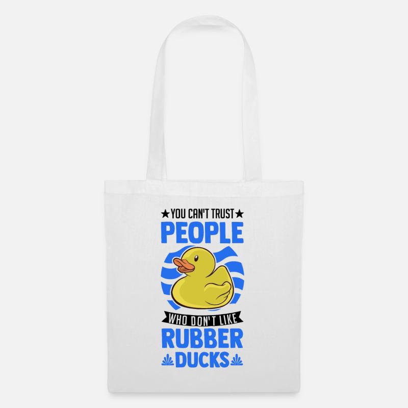 Gummiente Geschenk Quietscheente Badeente - Stoffbeutel - Weiß