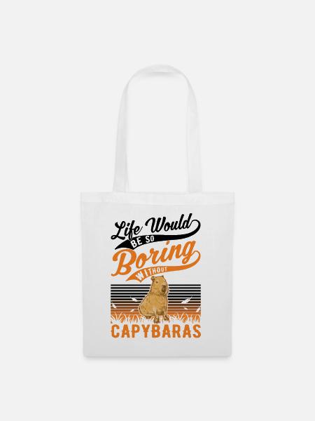 Capybara Geschenk Capibara Wasserschwein - Stoffbeutel - Weiß