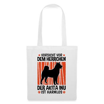 Vorsicht vor dem Herrchen Akita Inu - Stoffbeutel - Weiß - Vorne