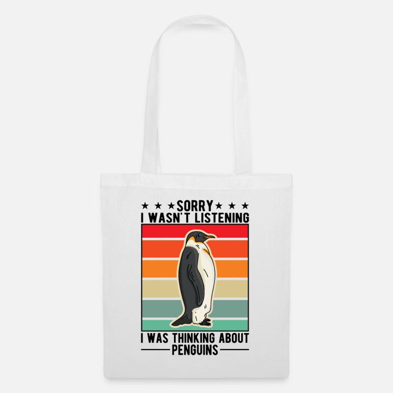 Pinguin Penguin Kaiserpinguin Gelbaugenpinguin - Stoffbeutel - Weiß
