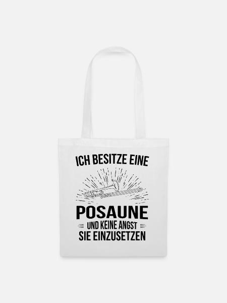 Posaune Posaunenspieler Posaunist - Stoffbeutel - Weiß