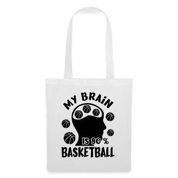 My Brain Is 80 % Basketball - Funny Basketball Fan - Stoffbeutel - Weiß - Vorne