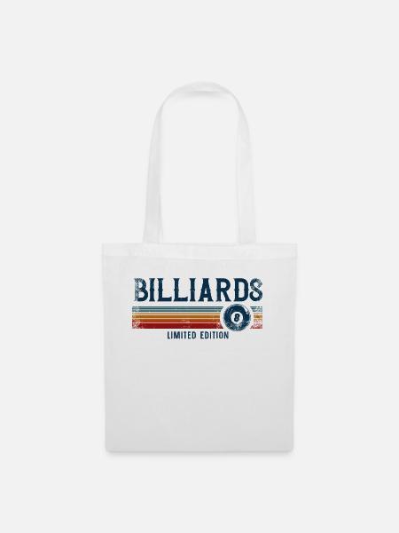 Billiards Pool Player Ball Retro - Stoffbeutel - Weiß