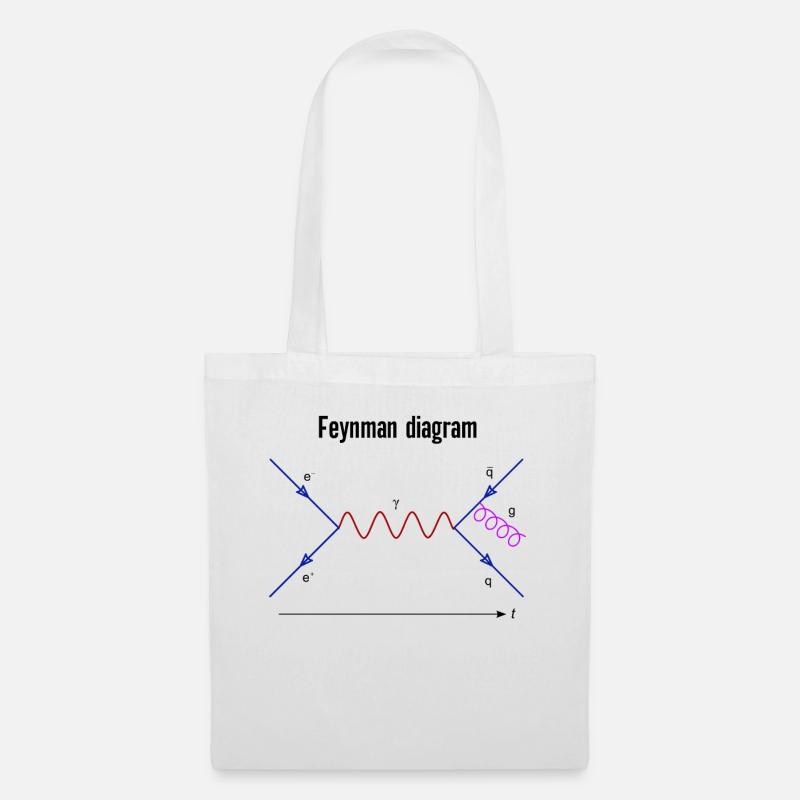 Feynman Diagram Physics Quantum Fields Physics - Stoffbeutel - Weiß