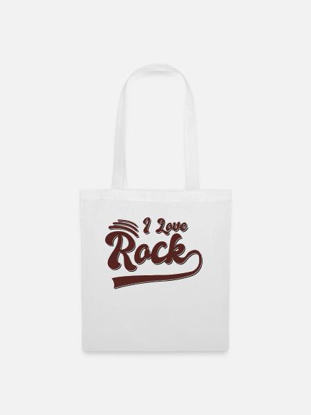 Ich liebe Rock - Stoffbeutel - Weiß