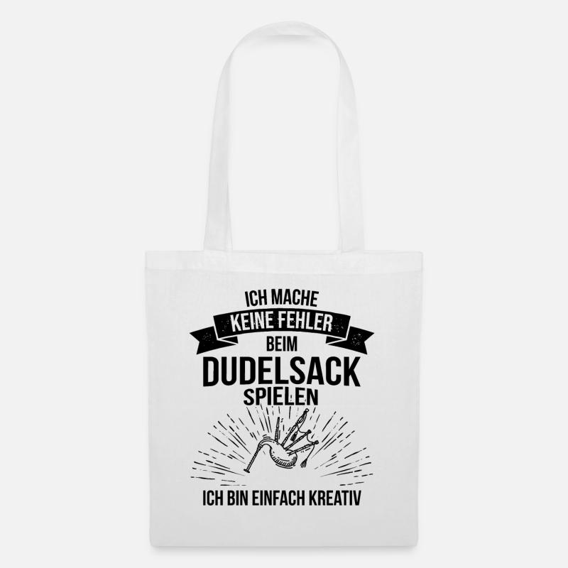 Dudelsack Dudelsackspieler Sackpfeife - Stoffbeutel - Weiß