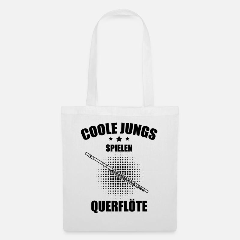 Querflöte Querflötenspieler Querflötist - Stoffbeutel - Weiß