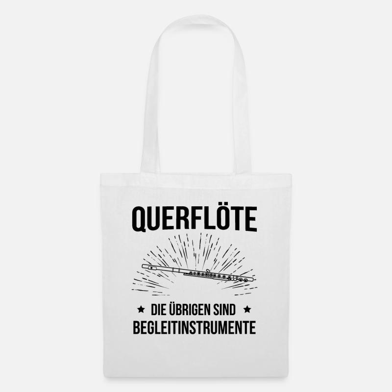 Querflöte Querflötenspieler Querflötist - Stoffbeutel - Weiß