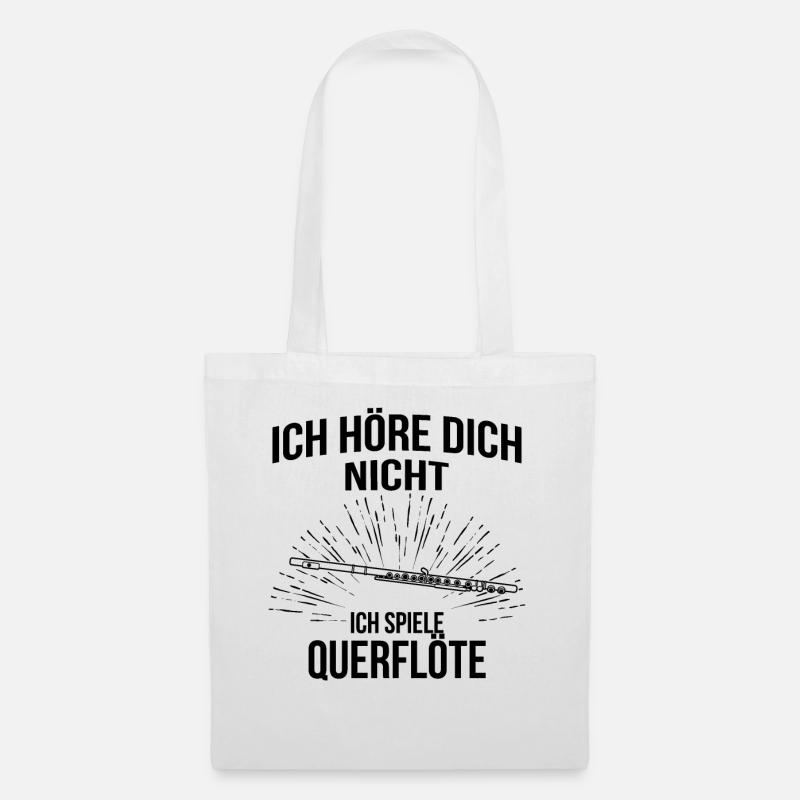 Querflöte Querflötenspieler Querflötist - Stoffbeutel - Weiß