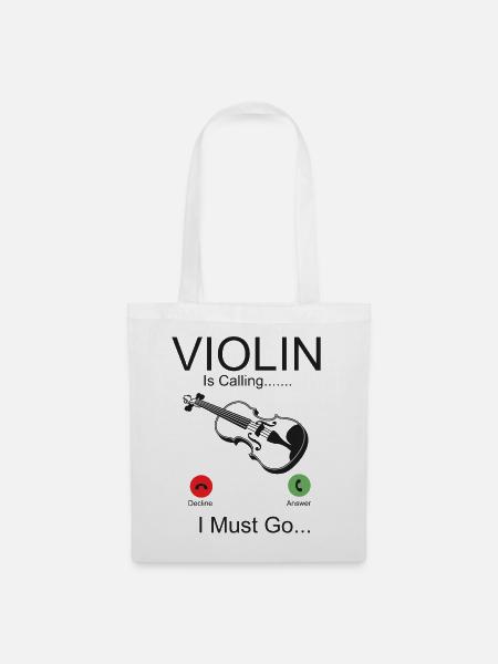 Violin Violinist Phone Display - Stoffbeutel - Weiß