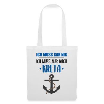 Kreta Lustiger Spruch Griechenland Insel Geschenk - Stoffbeutel - Weiß - Vorne