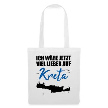 Kreta Lustiger Spruch Griechenland Insel Geschenk - Stoffbeutel - Weiß - Vorne