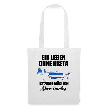 Kreta Lustiger Spruch Griechenland Insel Geschenk - Stoffbeutel - Weiß - Vorne