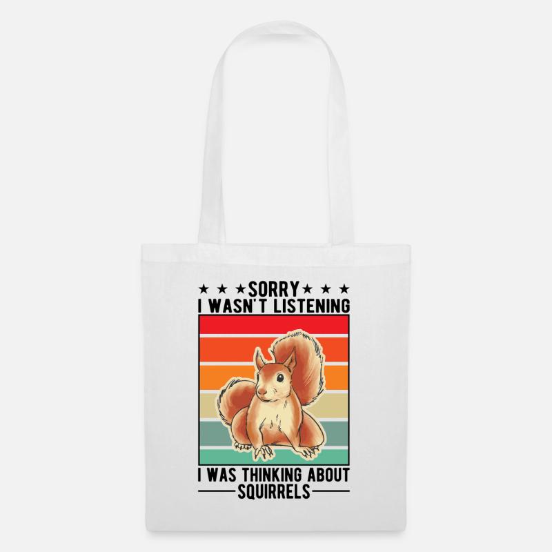 Eichhörnchen Geschenk Grauhörnchen Squirrel - Stoffbeutel - Weiß