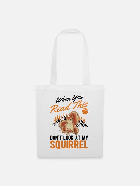 Eichhörnchen Geschenk Grauhörnchen Squirrel - Stoffbeutel - Weiß