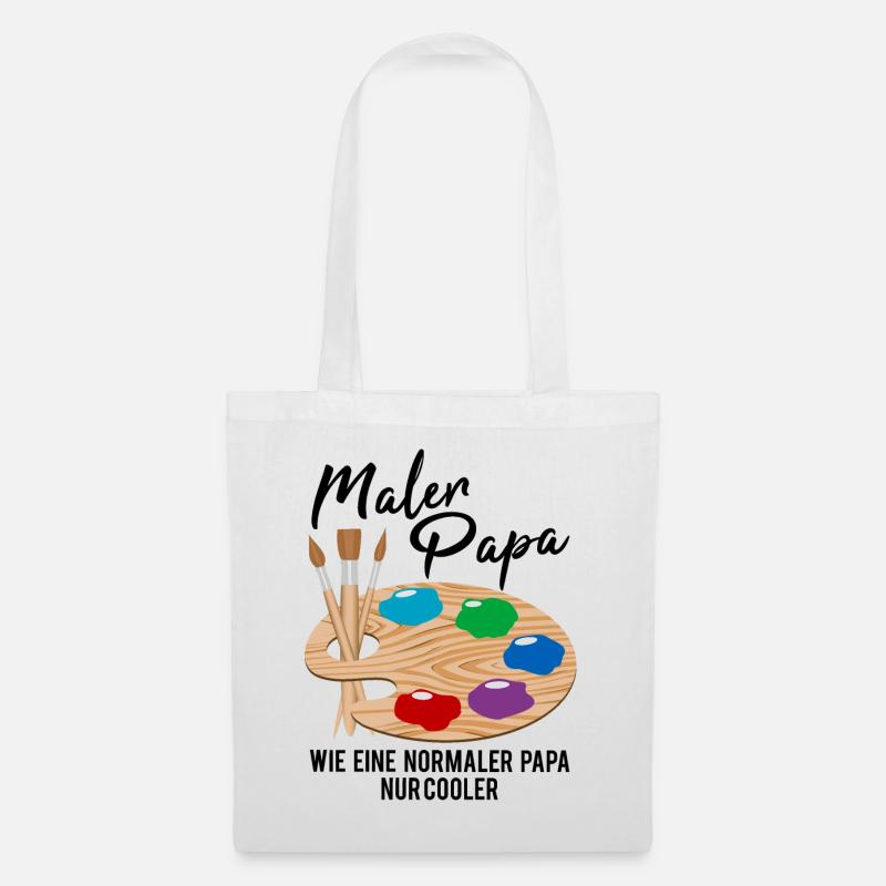 Maler Papa Malerei Kunst Künstler Spruch Geschenk - Stoffbeutel - Weiß