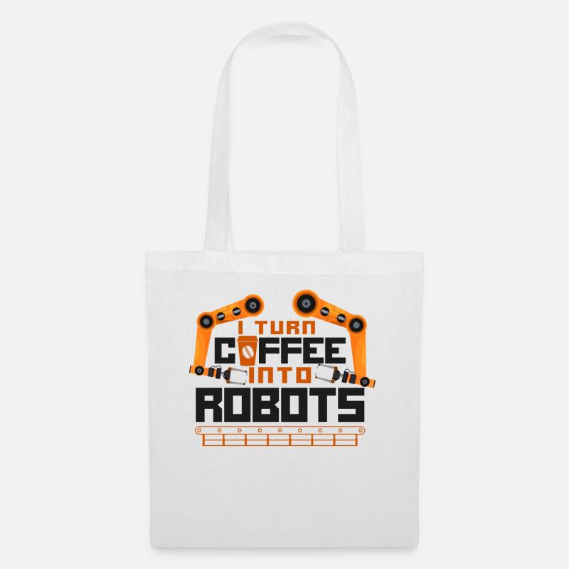 Robot Robotics Engineer Coffee - Stoffbeutel - Weiß