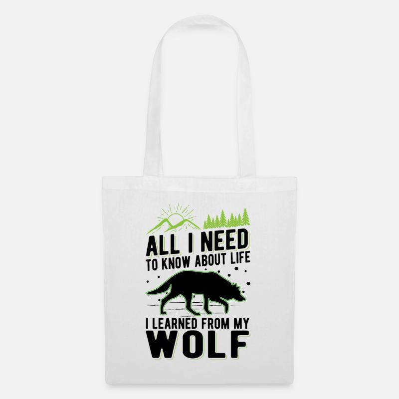 Wolf Liebhaber Geschenk Wolfsrudel - Stoffbeutel - Weiß