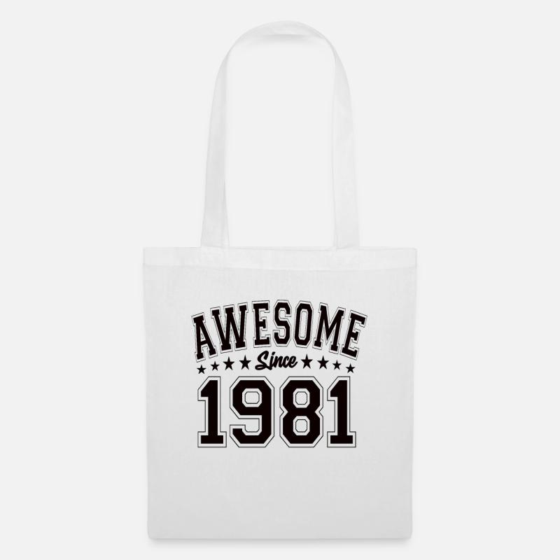 Awesome Since 1981 Geburtstag 1981 Vintage 1981 - Stoffbeutel - Weiß