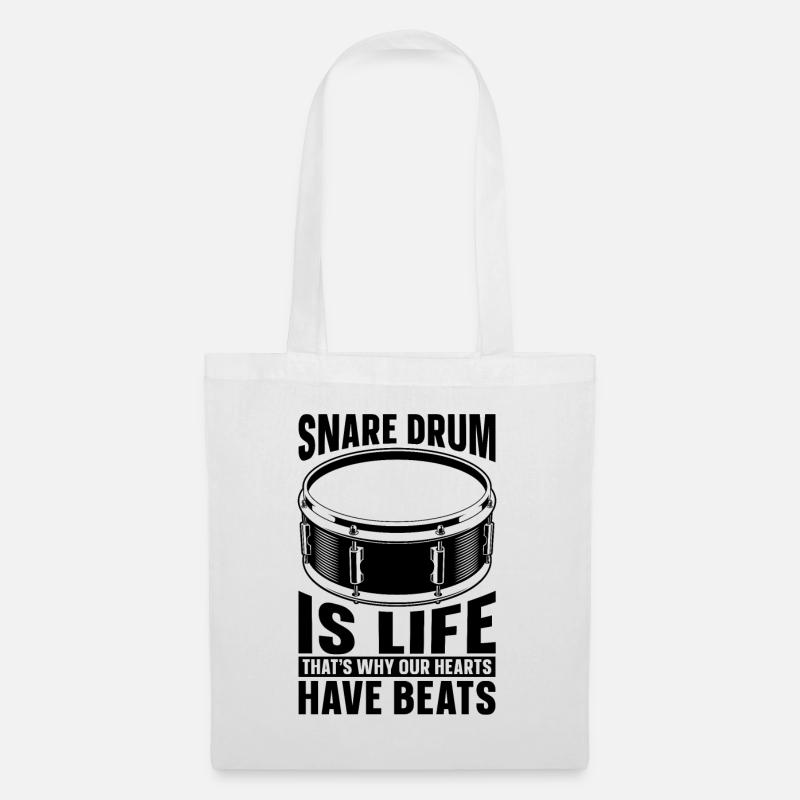 Snare Drum Is Life That's Why Percussion Drummer - Stoffbeutel - Weiß