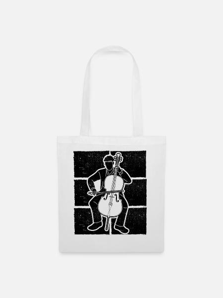Cello Cellospieler Cellist - Stoffbeutel - Weiß