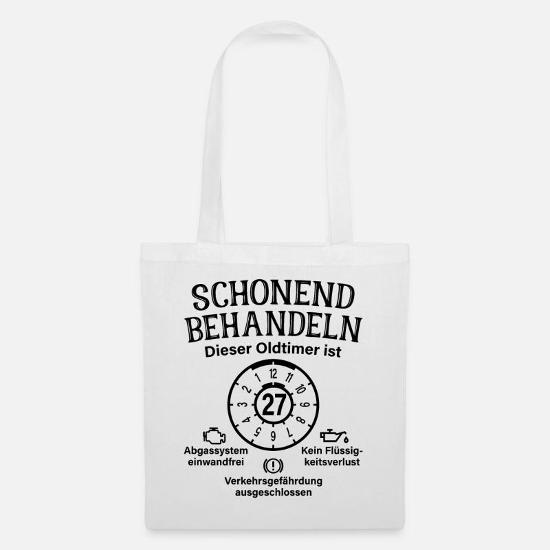 27. Geburtstag Schonend Behandeln Oldtimer Ist 27 - Stoffbeutel - Weiß