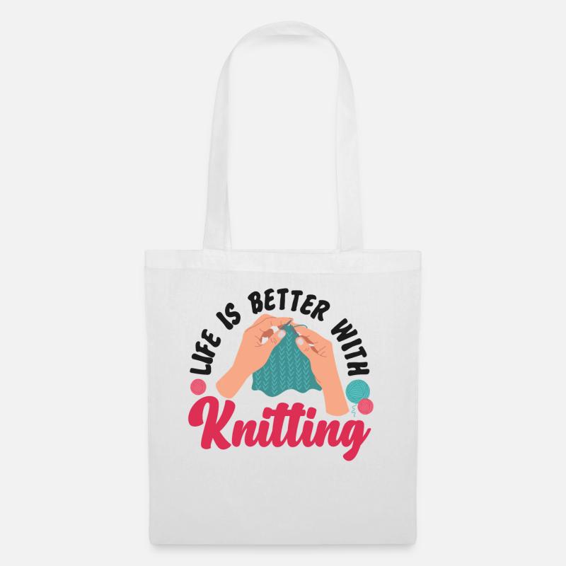 Knitting Knitter Life Is Better - Stoffbeutel - Weiß
