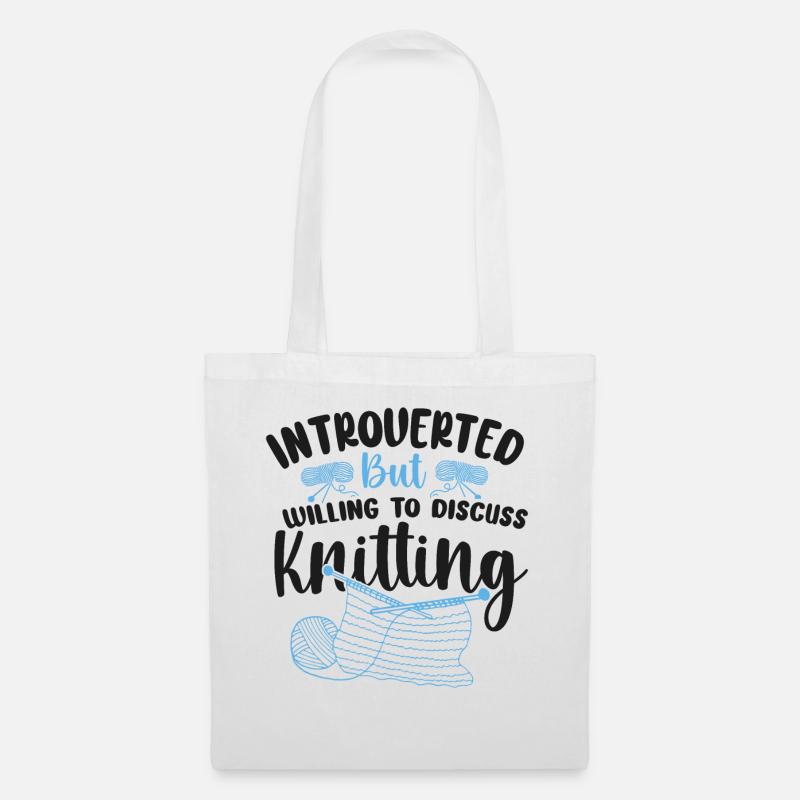 Knitting Knitter Introverted But - Stoffbeutel - Weiß