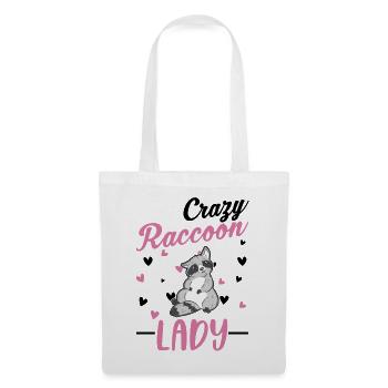 Crazy Raccoon lady Waschbär - Sac en tissu - blanc - Devant