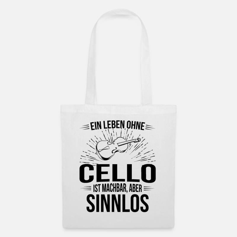 Cello Cellospieler Cellist - Stoffbeutel - Weiß
