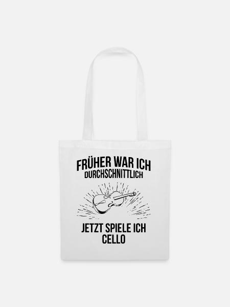 Cello Cellospieler Cellist - Stoffbeutel - Weiß